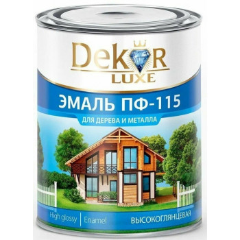 Эмаль 'DEKOR' ПФ-115 белая 0,8КГ
