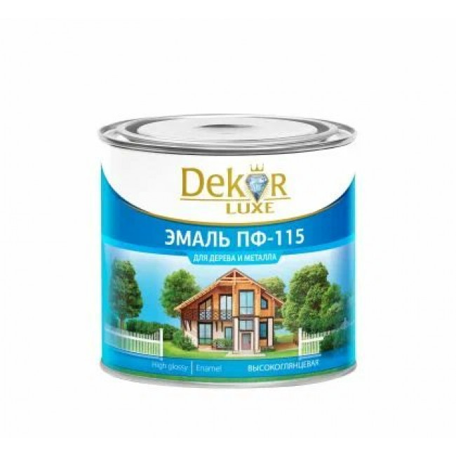 Эмаль 'DEKOR' ПФ-115 голубая 1,8КГ