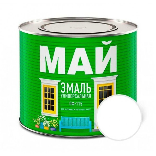 Эмаль 'МАЙ' ПФ-115 белая 1,9 КГ