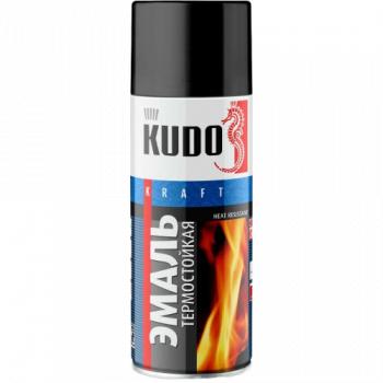 Эмаль аэрозольная KUDO KU-5002 термостойкая черная 520мл.