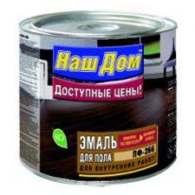 Эмаль для пола НАШ ДОМ красно-коричневая 0,8кг