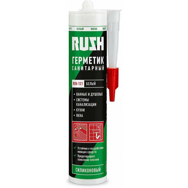 Герметик RUSH RSK-120 САНИТАРНЫЙ силиконовый белый 240мл