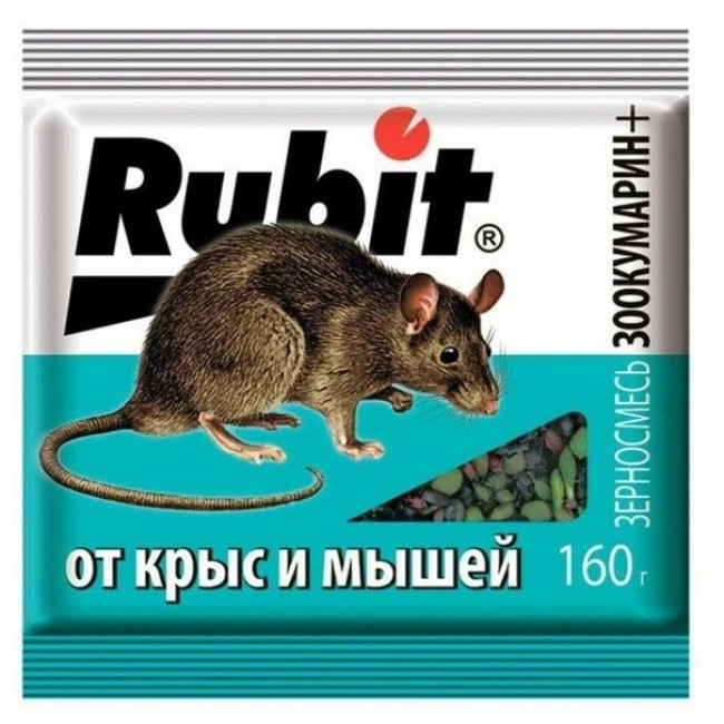 Зерносмесь от мышей,крыс 'Rubit' 160гр.