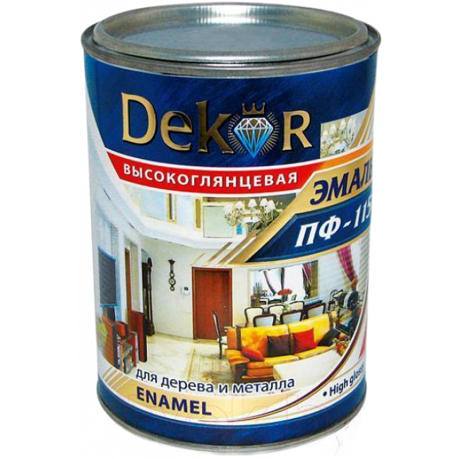 Эмаль 'DEKOR' ПФ-115 белая 1,8КГ