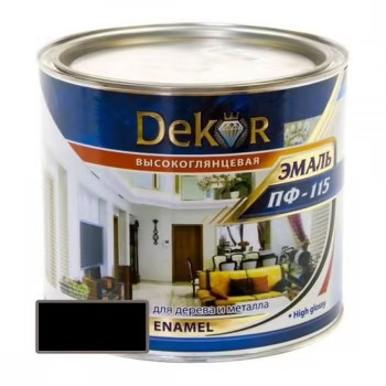Эмаль 'DEKOR' ПФ-115 черная 1,8КГ