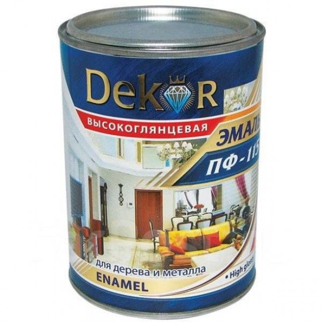 Эмаль 'DEKOR' ПФ-115 вишневая 0,8КГ