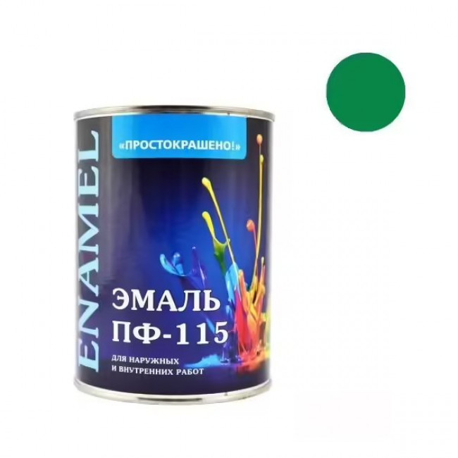 Эмаль 'ПРОСТОКРАШЕНО' ПФ-115 зеленая 0,9кг